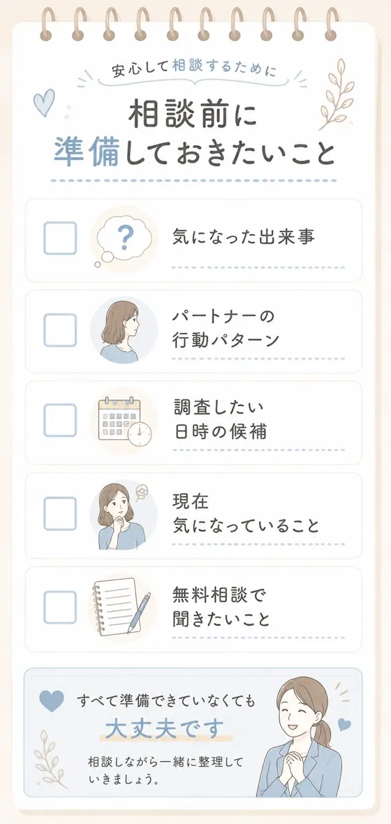 相談前に準備しておきたいこと