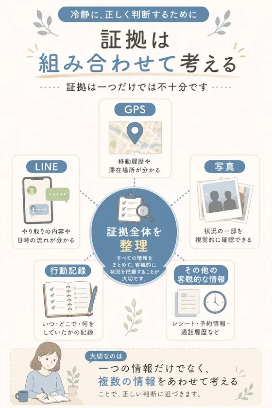 証拠は組み合わせて考える
