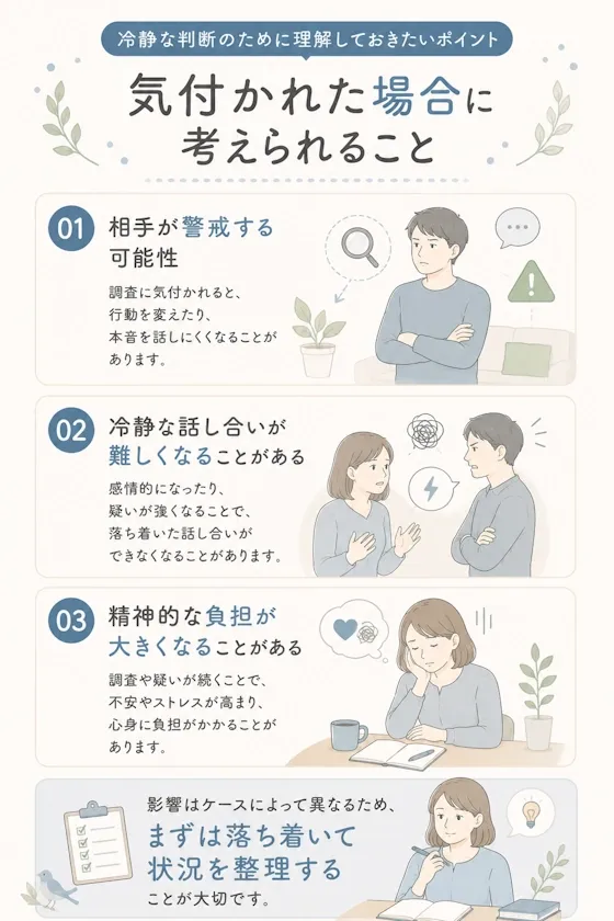 気付かれた場合に考えられる影響