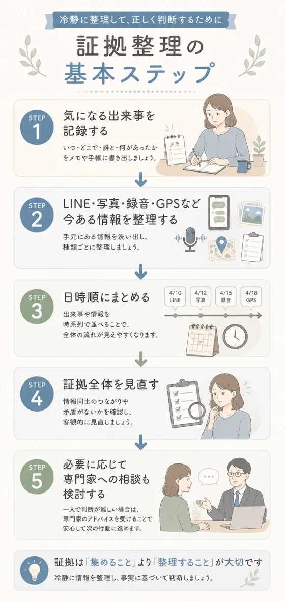 証拠整理の基本ステップ