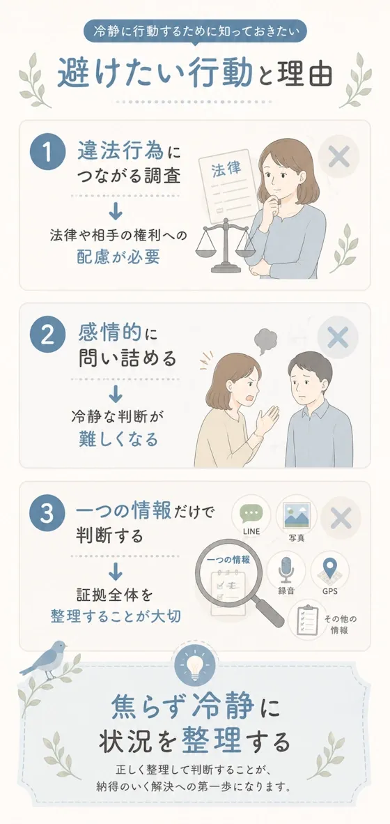 避けたい行動と理由