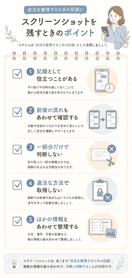 スクリーンショットを残すときのポイント