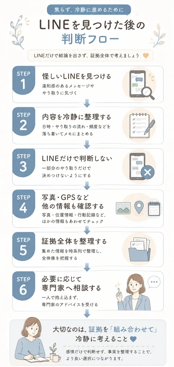LINEを見つけた後の判断フロー