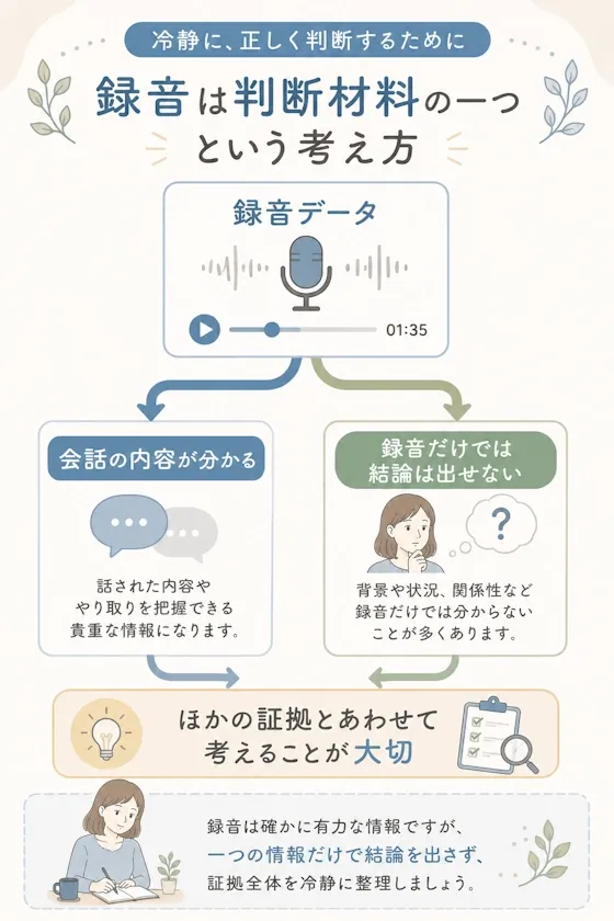 録音は判断材料の一つという考え方