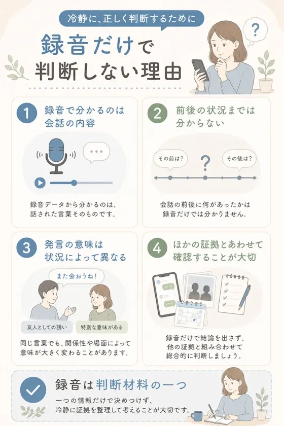 録音だけで判断しない理由